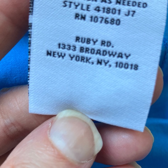 Ruby rd pull on Capri pant slimming contour waistband lagoon blue 22W - Picture 16 of 16